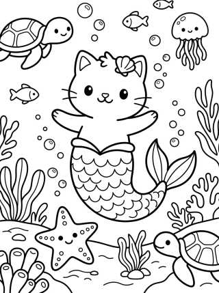 Desenho de Mercat in the Deep Blue Sea para colorir e imprimir grátis