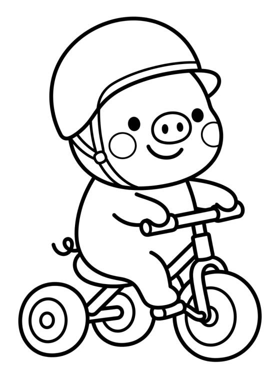 Desenho de George Pig Riding his Tricycle para colorir e imprimir grátis