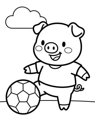 Desenho de George Pig Playing Ball para colorir e imprimir grátis