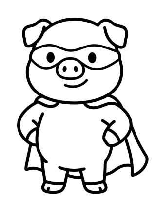 Desenho de Superhero George Pig para colorir e imprimir grátis
