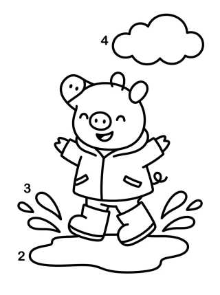 Desenho de George Pig Jumping in Muddy Puddles para colorir e imprimir grátis