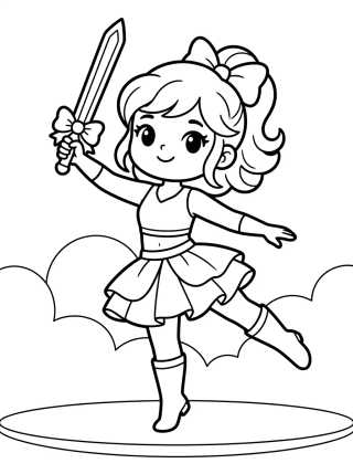 Desenho de Warrior Dancer with Light Sword para colorir e imprimir grátis