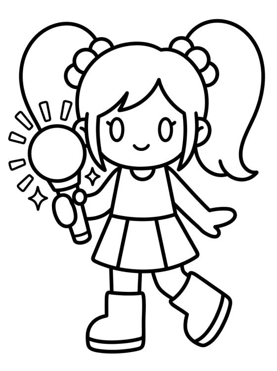 Desenho de K-Pop Dancer with Magic Lightstick para colorir e imprimir grátis