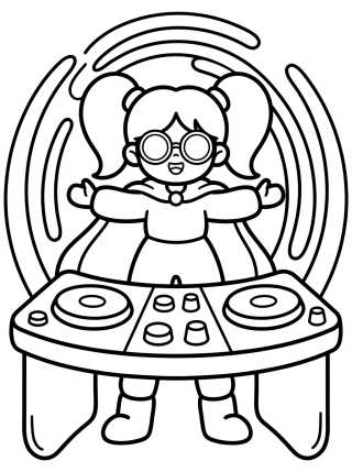 Desenho de Protector K-Pop Warrior DJ para colorir e imprimir grátis