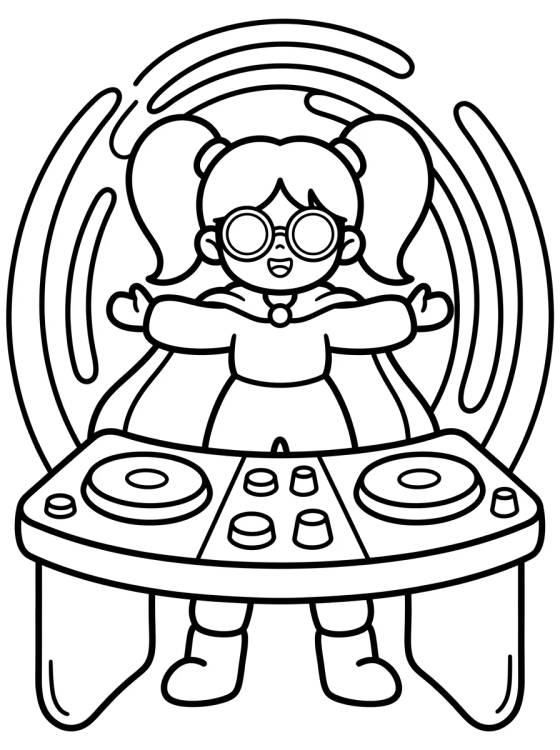 Desenho de Protector K-Pop Warrior DJ para colorir e imprimir grátis
