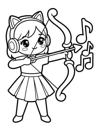 Desenho de Stylish K-Pop Archer Warrior para colorir e imprimir grátis