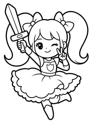 Desenho de K-Pop Warrior Dancer with Lightstick para colorir e imprimir grátis