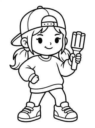 Desenho de Rapper Warrior with Neon Lightstick para colorir e imprimir grátis