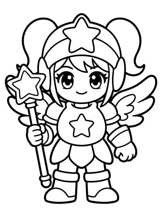 Desenho de Visual Warrior with Star Armor para colorir e imprimir grátis
