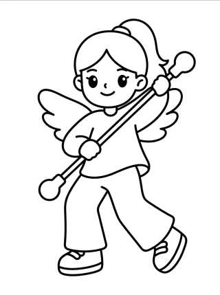 Desenho de Dancer with Neon Stick and Wings para colorir e imprimir grátis