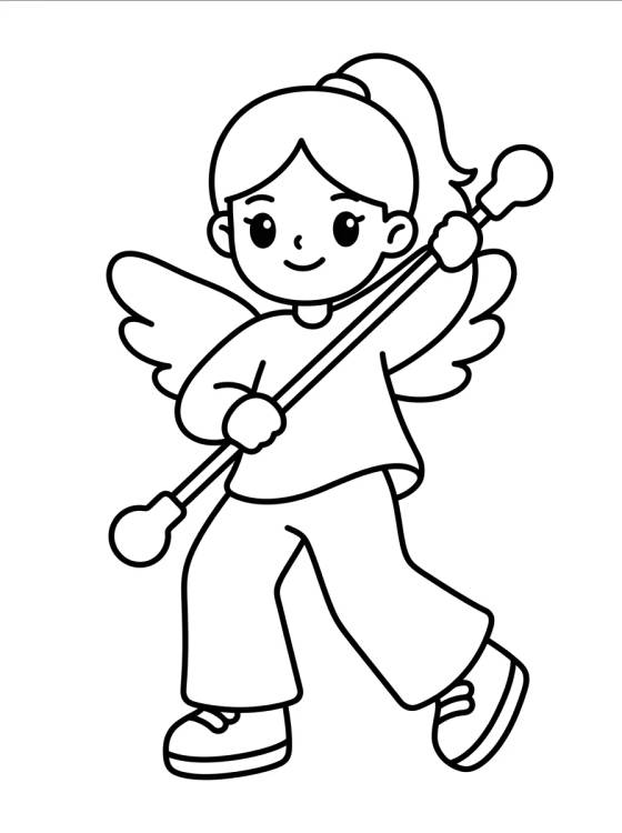 Desenho de Dancer with Neon Stick and Wings para colorir e imprimir grátis