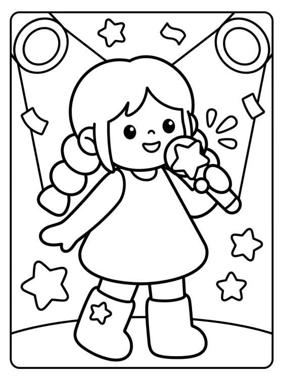Desenho de Stellar Vocalist on Stage para colorir e imprimir grátis