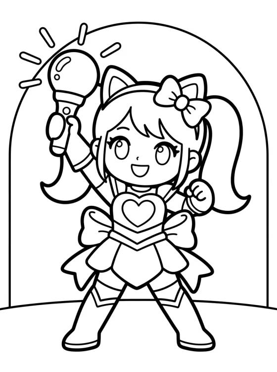Desenho de Warrior Dancer with Glowing Lightstick para colorir e imprimir grátis