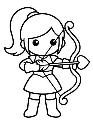 Desenho de Enchanted K-Pop Archer Warrior para colorir e imprimir grátis