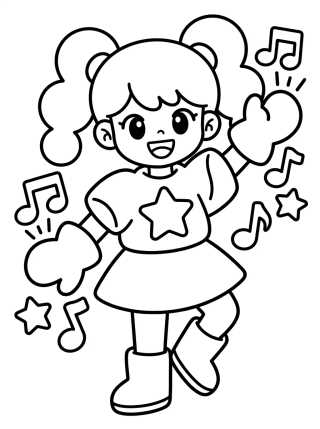 Desenho de Magical K-Pop Dancer Warrior para colorir e imprimir grátis