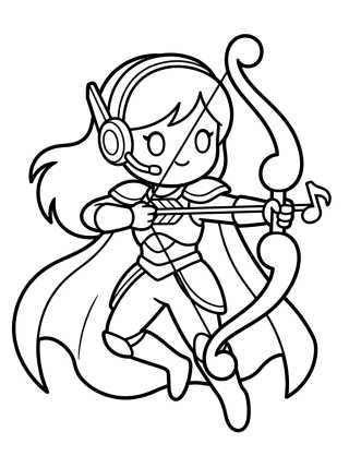 Desenho de Musical Ninja K-Pop Warrior para colorir e imprimir grátis
