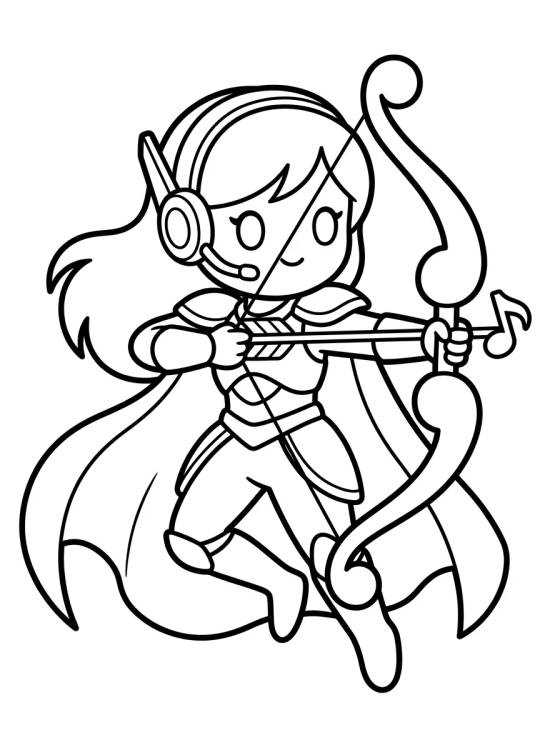 Desenho de Musical Ninja K-Pop Warrior para colorir e imprimir grátis