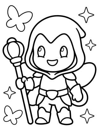 Desenho de Chibi Hawk Moth with Cane para colorir e imprimir grátis