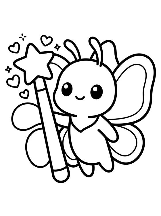 Desenho de Hawk Moth with Magic Cane para colorir e imprimir grátis