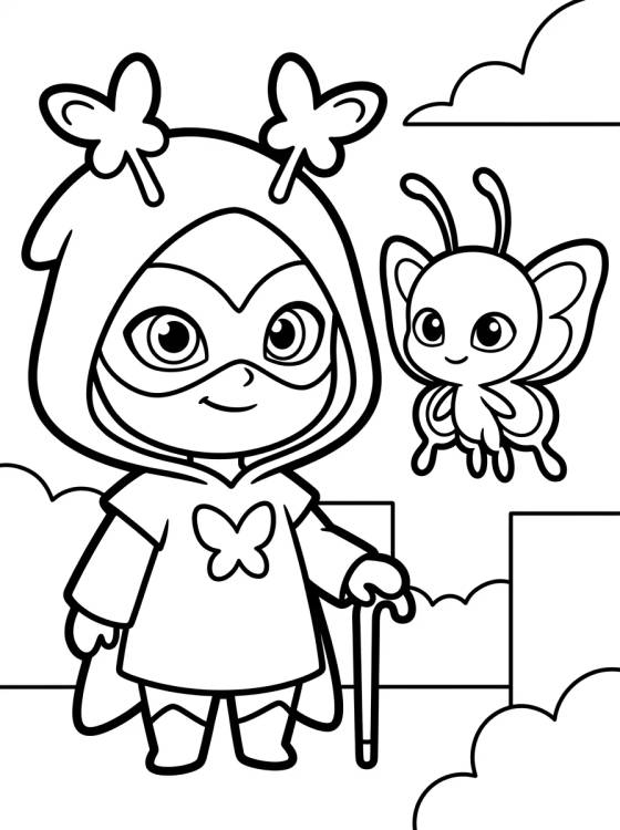 Desenho de Hawk Moth and Kwami Nooroo para colorir e imprimir grátis