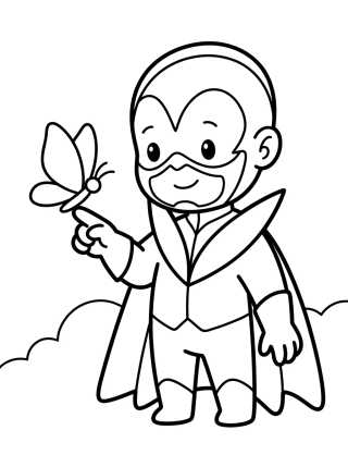 Desenho de Cute Hawk Moth with Akuma Butterfly para colorir e imprimir grátis