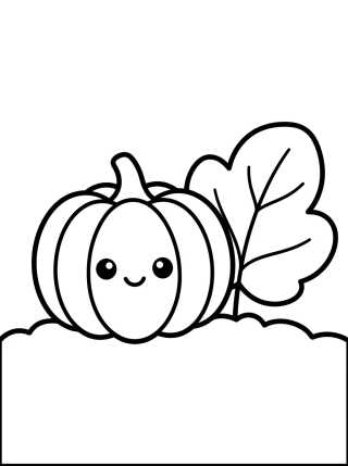 Desenho de Cute Little Pumpkin in the Dirt para colorir e imprimir grátis