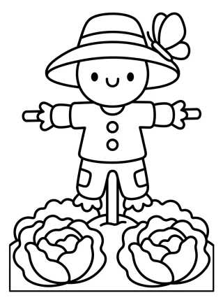 Desenho de Friendly Garden Scarecrow para colorir e imprimir grátis