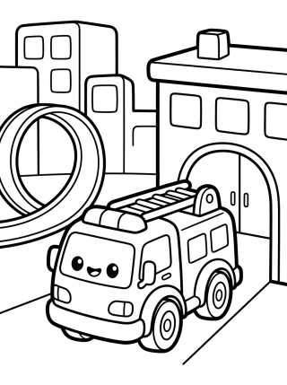 Desenho de Hot Wheels City Fire Truck para colorir e imprimir grátis