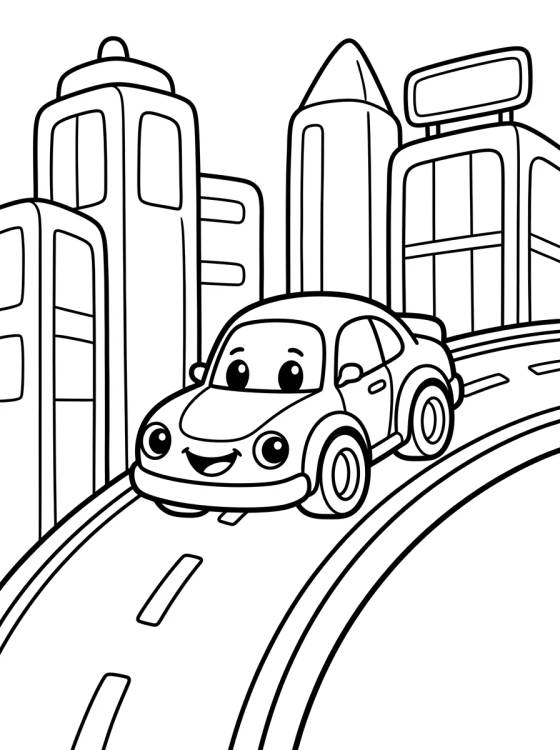 Desenho de Toy Car Racing Through the City para colorir e imprimir grátis
