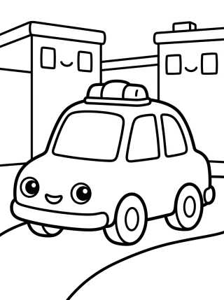 Police Car on Patrol para colorir Desenho de Police Car on Patrol para colorir e imprimir grátis