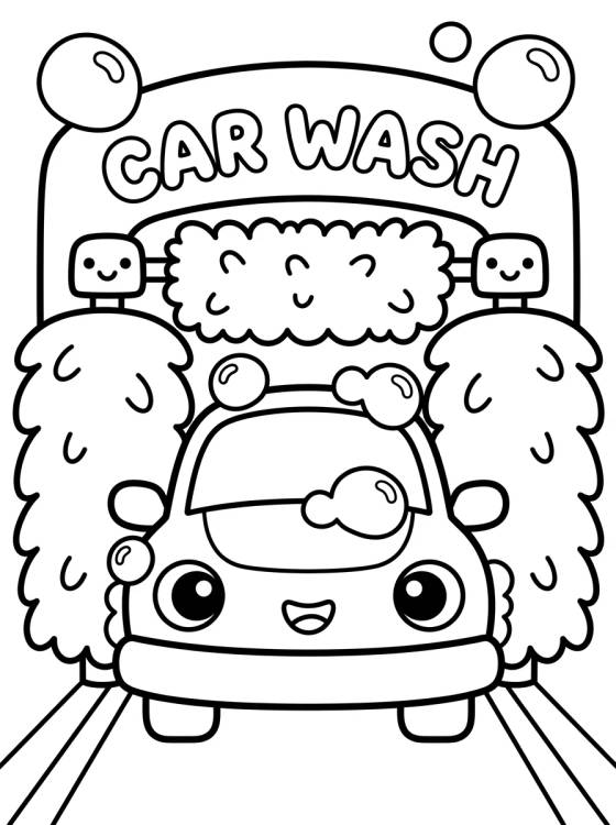 Desenho de Fun Car Wash para colorir e imprimir grátis