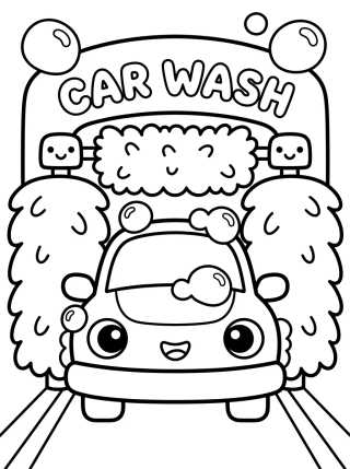 Fun Car Wash para colorir Desenho de Fun Car Wash para colorir e imprimir grátis