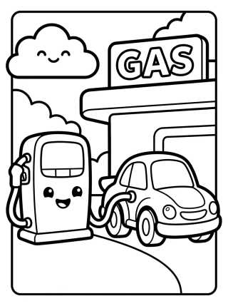 Desenho de Hot Wheels City Gas Station para colorir e imprimir grátis
