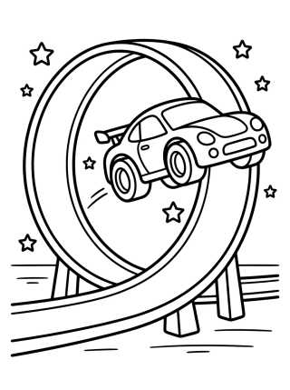 Hot Wheels Car with Loop Track para colorir Desenho de Hot Wheels Car with Loop Track para colorir e imprimir grátis