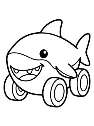 Hot Wheels Shark Car para colorir Desenho de Hot Wheels Shark Car para colorir e imprimir grátis