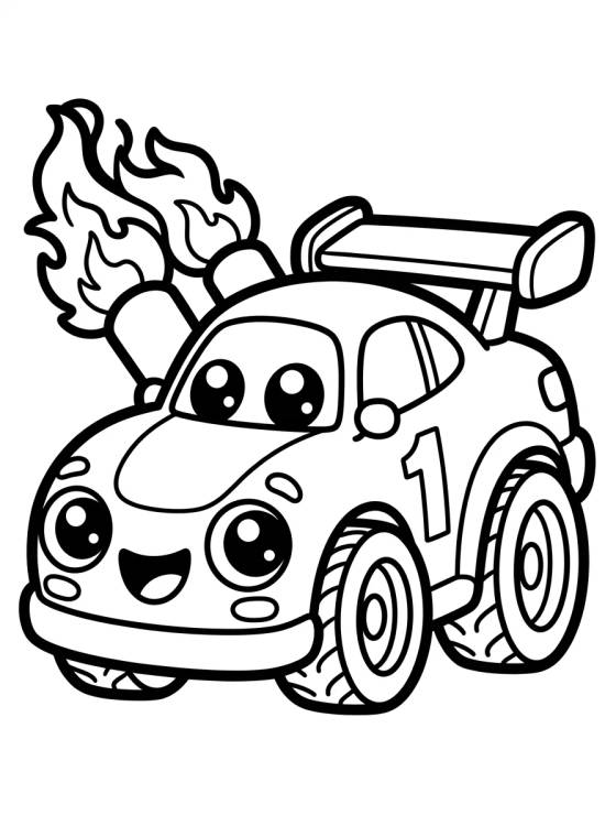 Desenho de Hot Wheels Race Car para colorir e imprimir grátis