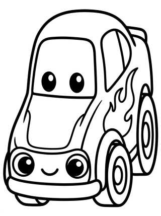 Hot Wheels Flame Car para colorir Desenho de Hot Wheels Flame Car para colorir e imprimir grátis
