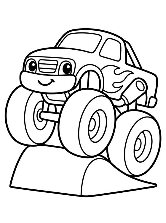 Desenho de Hot Wheels Monstrous Monster Truck para colorir e imprimir grátis