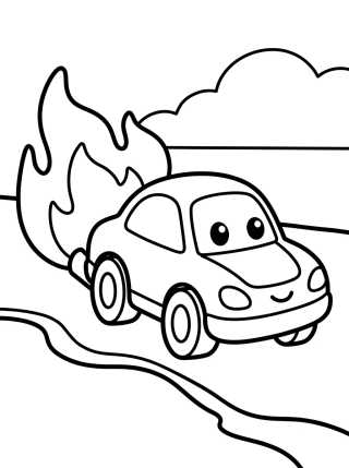 Hot Wheels With Exhaust Flames para colorir Desenho de Hot Wheels With Exhaust Flames para colorir e imprimir grátis
