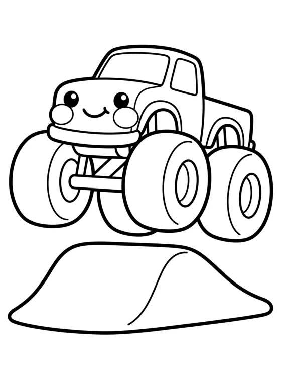 Desenho de Friendly Hot Wheels Monster Truck para colorir e imprimir grátis