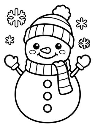 Coleção de desenhos para colorir: Cute Winter Coloring Pages