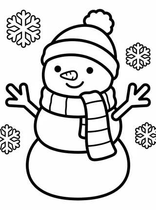 Desenho de Cute Snowman with Scarf para colorir e imprimir grátis