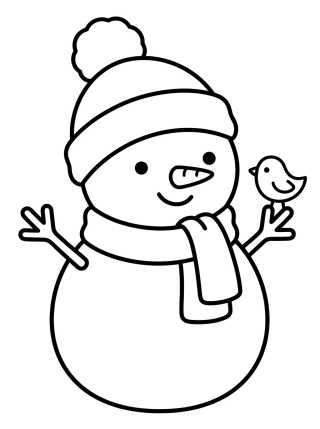 Desenho de Kawaii Snowman para colorir e imprimir grátis