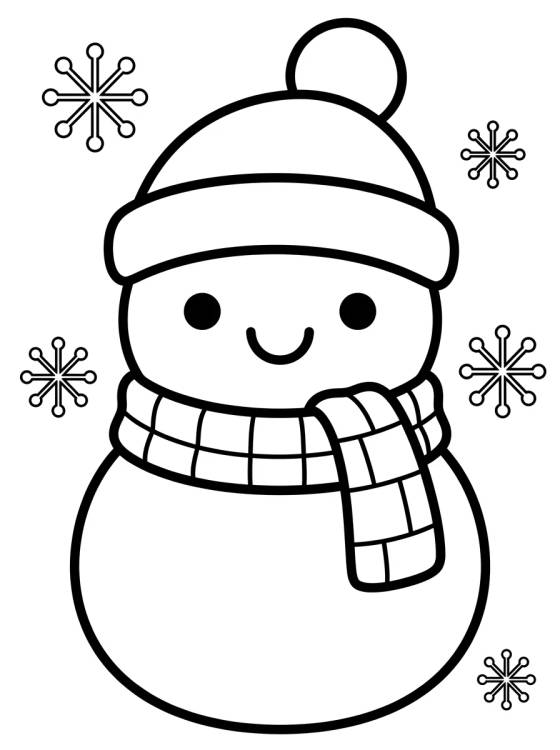 Desenho de Smiling Snowman para colorir e imprimir grátis