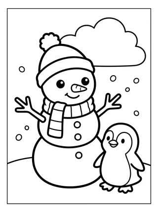 Desenho de Smiling Snowman para colorir e imprimir grátis