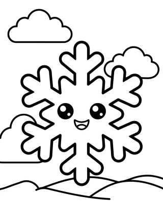 Desenho de Happy Snowflake para colorir e imprimir grátis