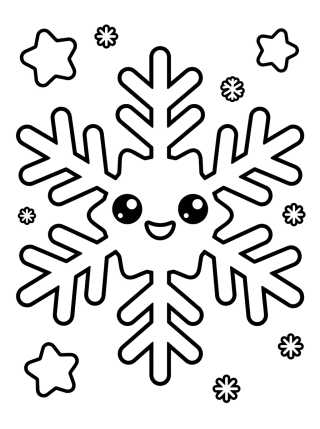 Desenho de Smiling Snowflake para colorir e imprimir grátis