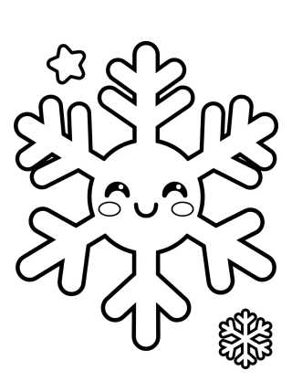 Desenho de Happy Little Snowflake para colorir e imprimir grátis