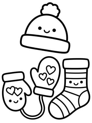 Desenho de Cute Winter Clothes para colorir e imprimir grátis