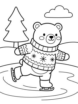 Desenho de Polar Bear in a Wool Sweater para colorir e imprimir grátis
